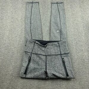Lululemon Speed V Power Women's Size 4 Luxteme Leggings Black White 28"